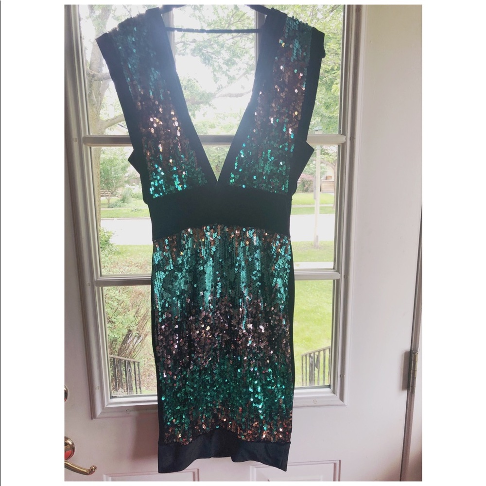 Velvet black dress with sequin detailing